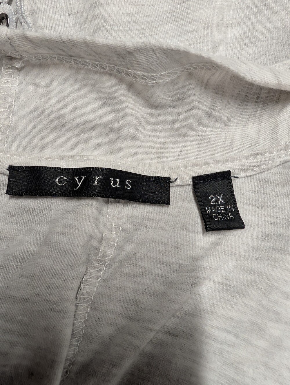 Cyrus womens Light Gray Open Front Lace Up Back Cardigan Drape Jacket Size 2X - Picture 7 of 8
